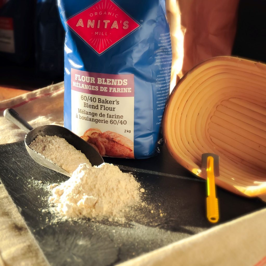 Organic Milled flour on a counter