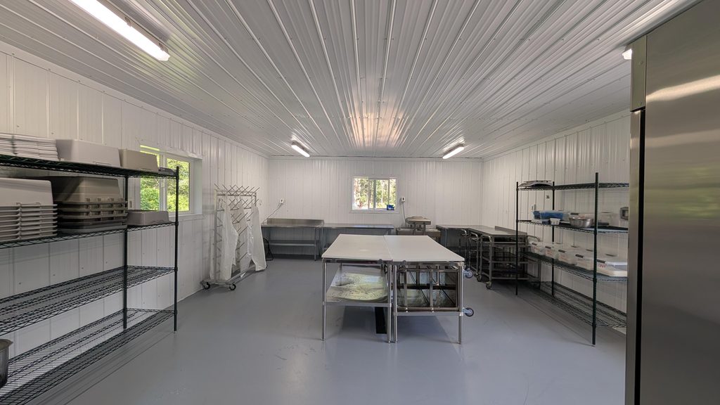 A commercial cut-up room for poultry